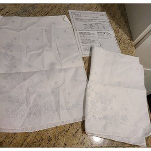 Tobin Stamped For Embroidery Dresser Scarf 13"X38" & Pillow Case Flowers 310/21